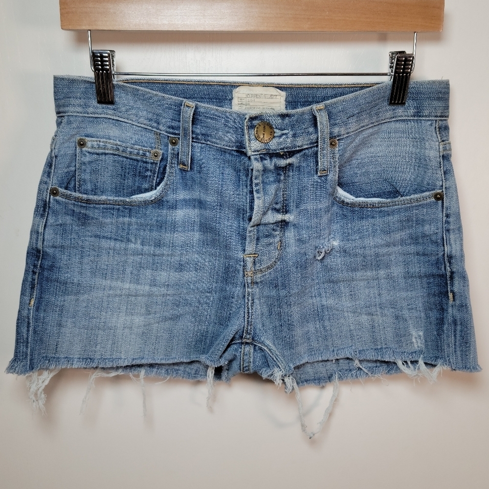 Current/Elliott Unisex Button-Fly Denim Shorts Women's 26 / Men's 29